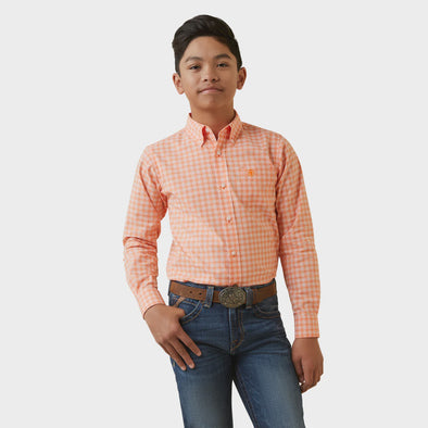Ariat Boy's Pro Series Matias Classic L/S Shirt - Orange