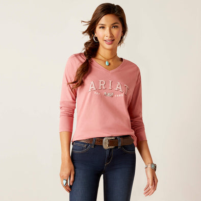 Ariat Ladies Flora L.S T-Shirt - Dusty Rose