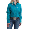 Cinch Ladies Solid Button Down L/S Shirt - Teal