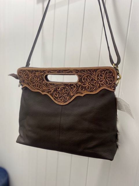 Cusco Belle  Hide & Tooled Leather Handbag