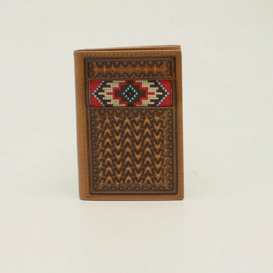 Ariat Bi-Fold Flipcase Wallet - Tan/Southwest Embroidery
