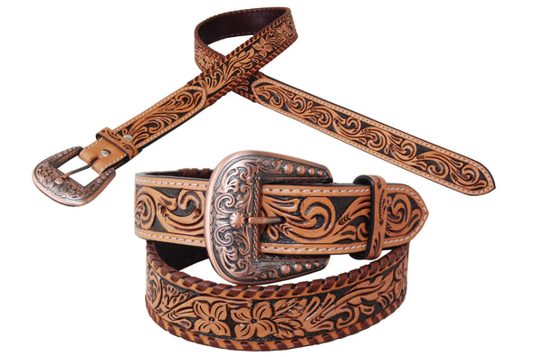 Rafter T Ranch Tooled Leather Belt