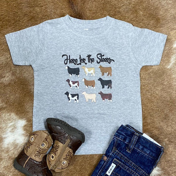 Here For The Steers Toddler Tee