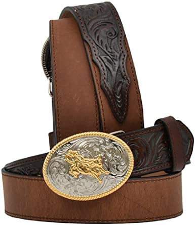 3D Boys Leather Tooled Feature Belt