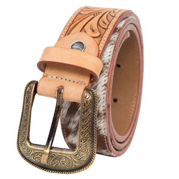 Tooled Leather and  Hide Belt