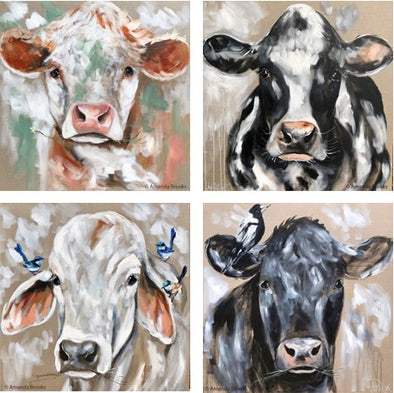 Lilli Rock Coaster Set  - Country Cows by Amanda Brooks