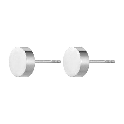 Amor Silver Flat Button Studs