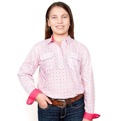 Just Country Harper Girls Half Button Shirt (GWLS2037)