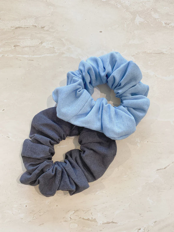 All the Blues Linen Scrunchie Pack