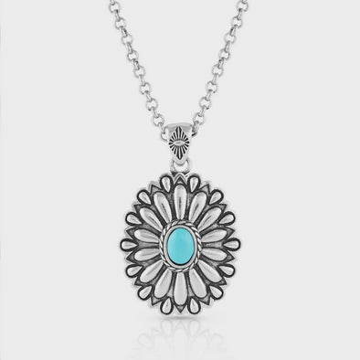 Montana Silversmiths Sunflower Concho Turquoise Necklace