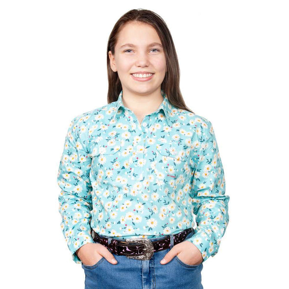 Just Country Harper Girls Half Button Shirt (GWLS2126)