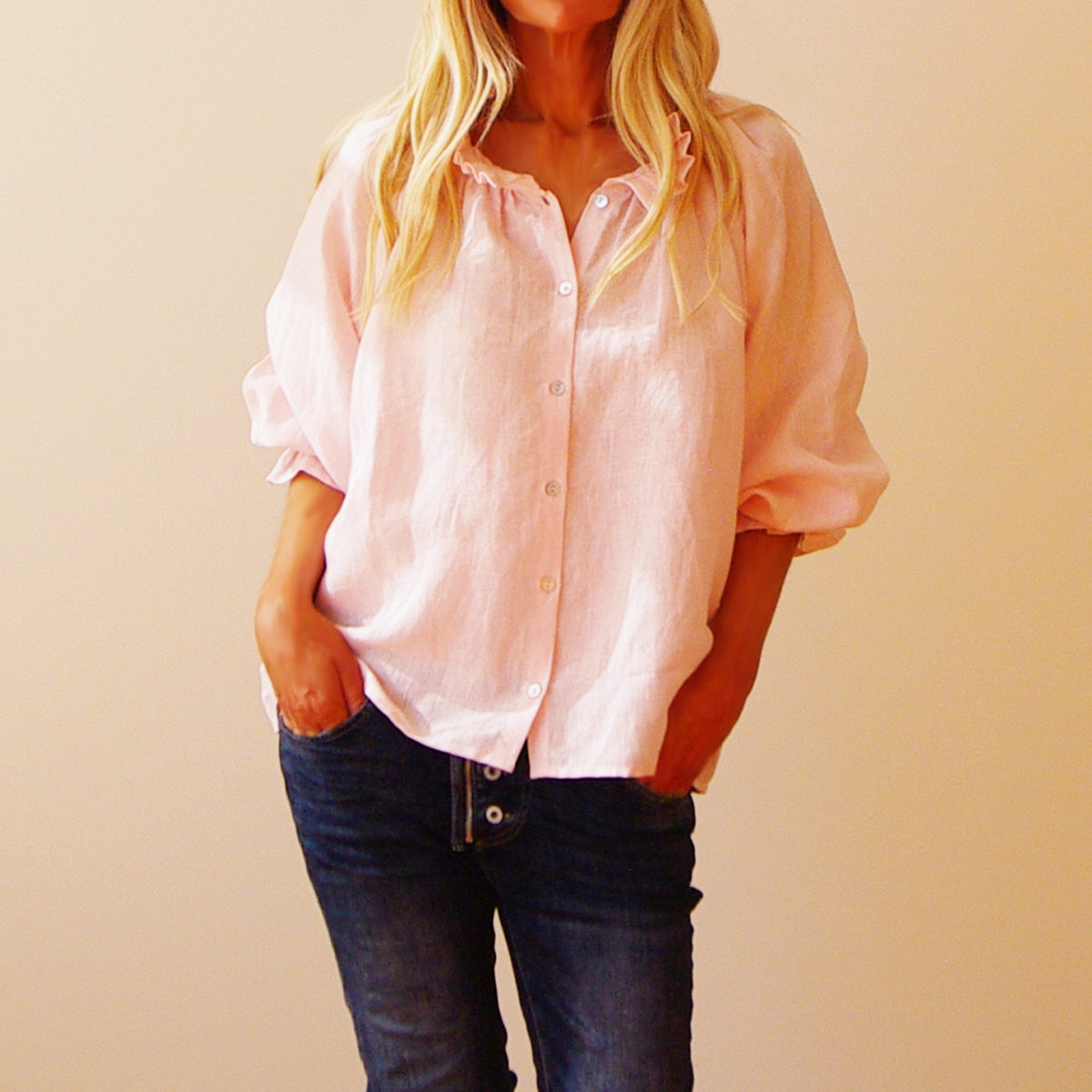 Who's Charlie Sammi Linen Blouse – Crossdraw Country Co.