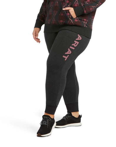Ariat Ladies REAL Jogger Sweatpant - Heather Chacoal  - Plus  Fit