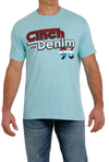 Cinch Men's Denim T-Shirt - Sea Blue