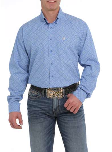 Cinch Men's Winchester Classic Fit L/S Shirt -Sky Blue