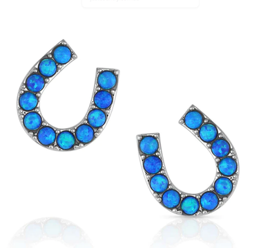Water's Luck Horseshoe Opal Earrings