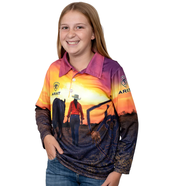 Ariat Girl's Fishing Shirt - Western Sunset