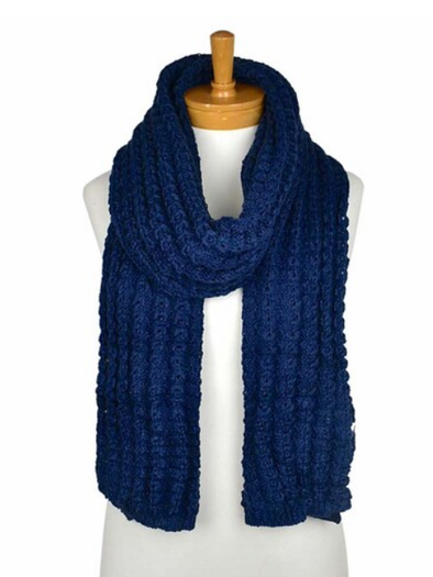 Waffle Knit Scarf by Taylor Hill - Navy
