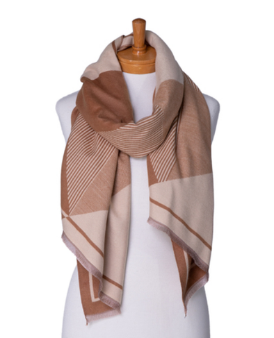 Reversible Scarf by Taylor Hill - Camel/Cream