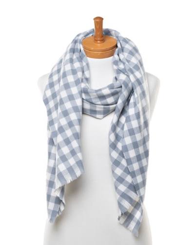 Snuggly Blue Gingham Scarf by Taylor Hill