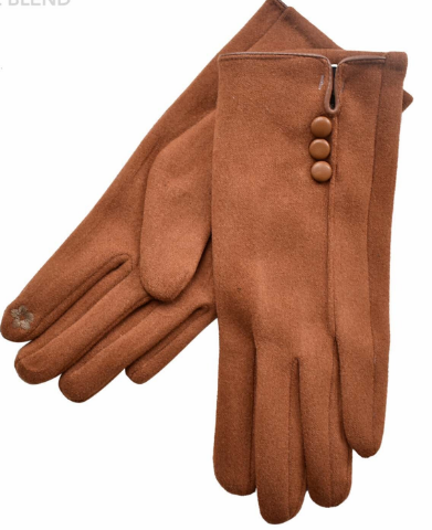 Holly Three Button Gloves by Taylor Hill - Tan