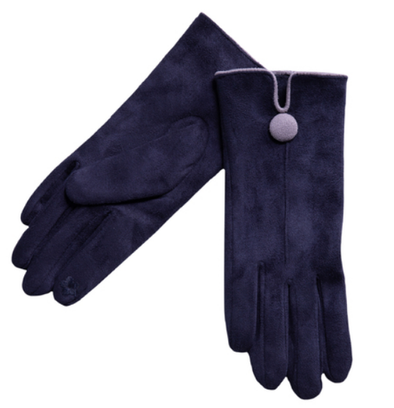 Indigo One Button Gloves by Taylor Hill - Navy and Grey