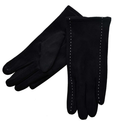 Diana  Gloves with White Stitching by Taylor Hill - Black