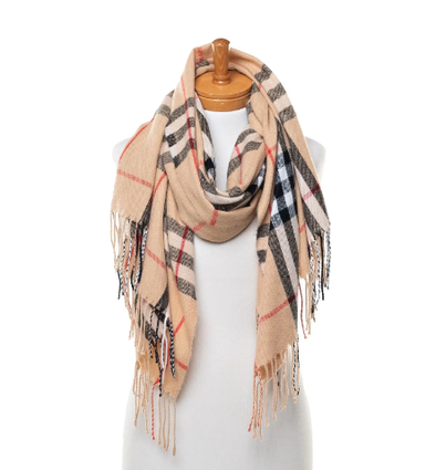 Xavier Check Scarf by Taylor Hill - Camel