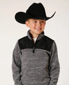Boy's Quarter Zip Pullover - Grey / Black