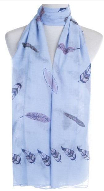 Ivy's Feathered Scarf - Blue