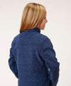 Girl's Zip Pullover Quarter Zip - Heathered Blues