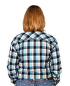 Just Country Jahna 1/2 Button Flannel Workshirt - Flannel Navy / Sky