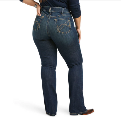 Ariat Ladies Real Mid Rise Boot Cut Corrine Jeans - Pacific Curvy Fit