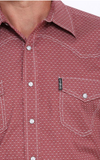 Cinch Men's Modern Fit Button Down L.S Shirt - Brick/White