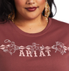 Ariat Ladies Real Bucking Bronc T-Shirt - Rose Brown/Curvy Fit