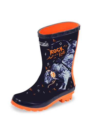 Thomas Cook Kids Rock N Roll Bull Gumboot - Navy/Orange