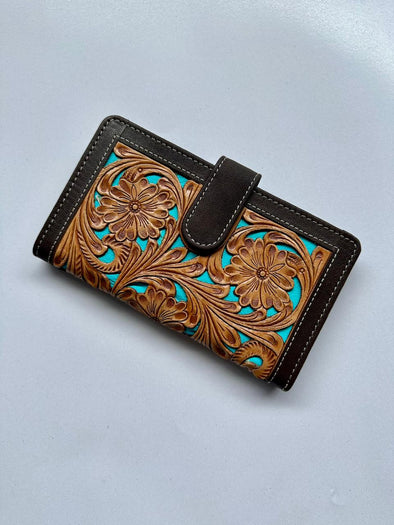 Tooling Leather Curved Wallet