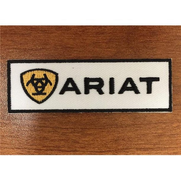 Ariat Logo Hat Sticker 3-1/4" - White/Black