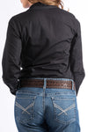 Cinch Ladies Solid Button Down L/S Shirt - Black