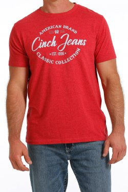 Men's Cinch Jeans American Brand Classic Collection Tee -Red