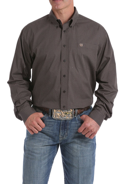 Cinch Men's Mayfair Classic Fit Button Down L.S Shirt -Brown