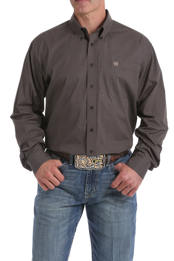 Cinch Men's Mayfair Classic Fit Button Down L.S Shirt -Brown