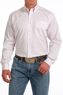 Cinch Men's Stripe Tencel L/S Shirt - Pale Pink Stripe