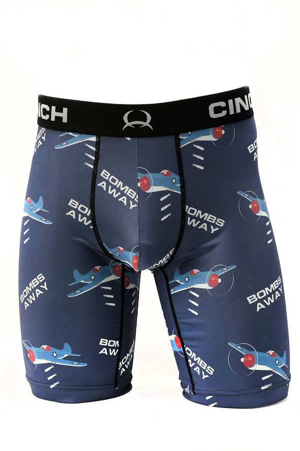 Cinch Men's 9" Bombs Away Boxer Briefs - Blue