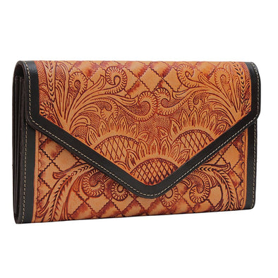 Tooled Leather Engage Wallet by Myra Bags