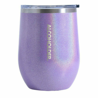 Stemless Insulated Wine Tumbler - Ultra Violet Glitter Irridescant